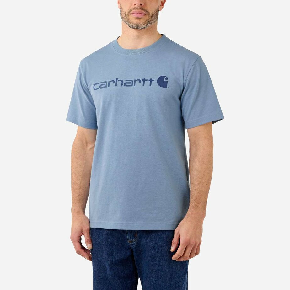 Carhartt core logo kortærmet t-shirt i blå til herre