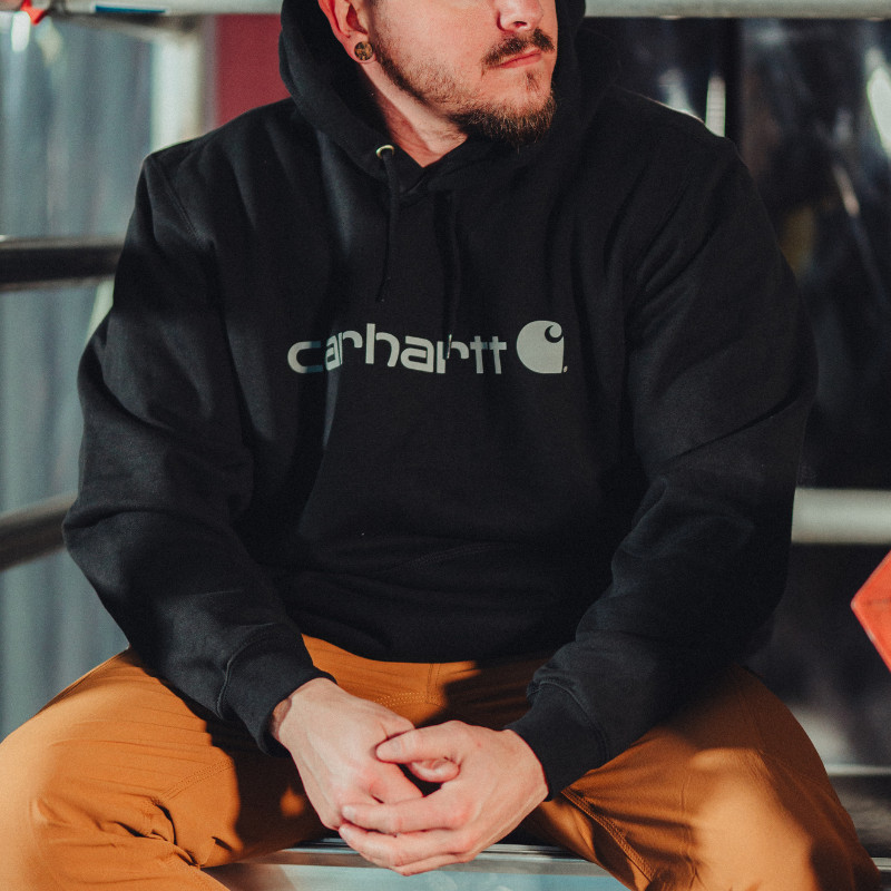 CARHARTT SIGNATUR LOGO HÆTTETRØJE