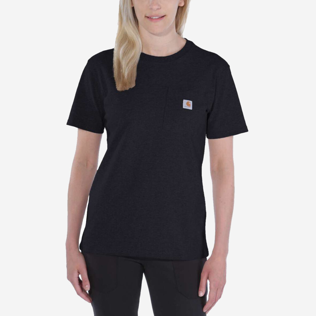 Carhartt t-shirt med brystlomme til kvinder i sort