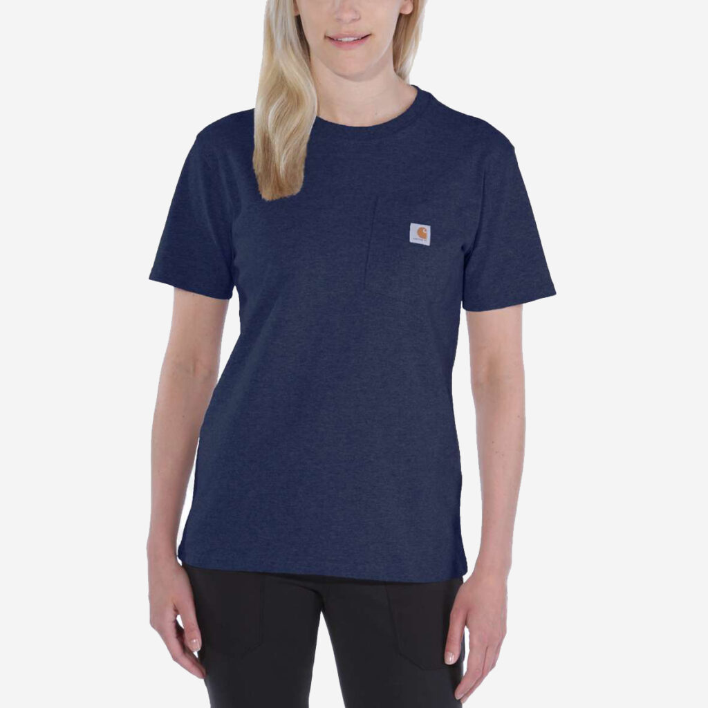 Carhartt t-shirt med brystlomme til kvinder - SCOUT BLUE HEATHER, XS