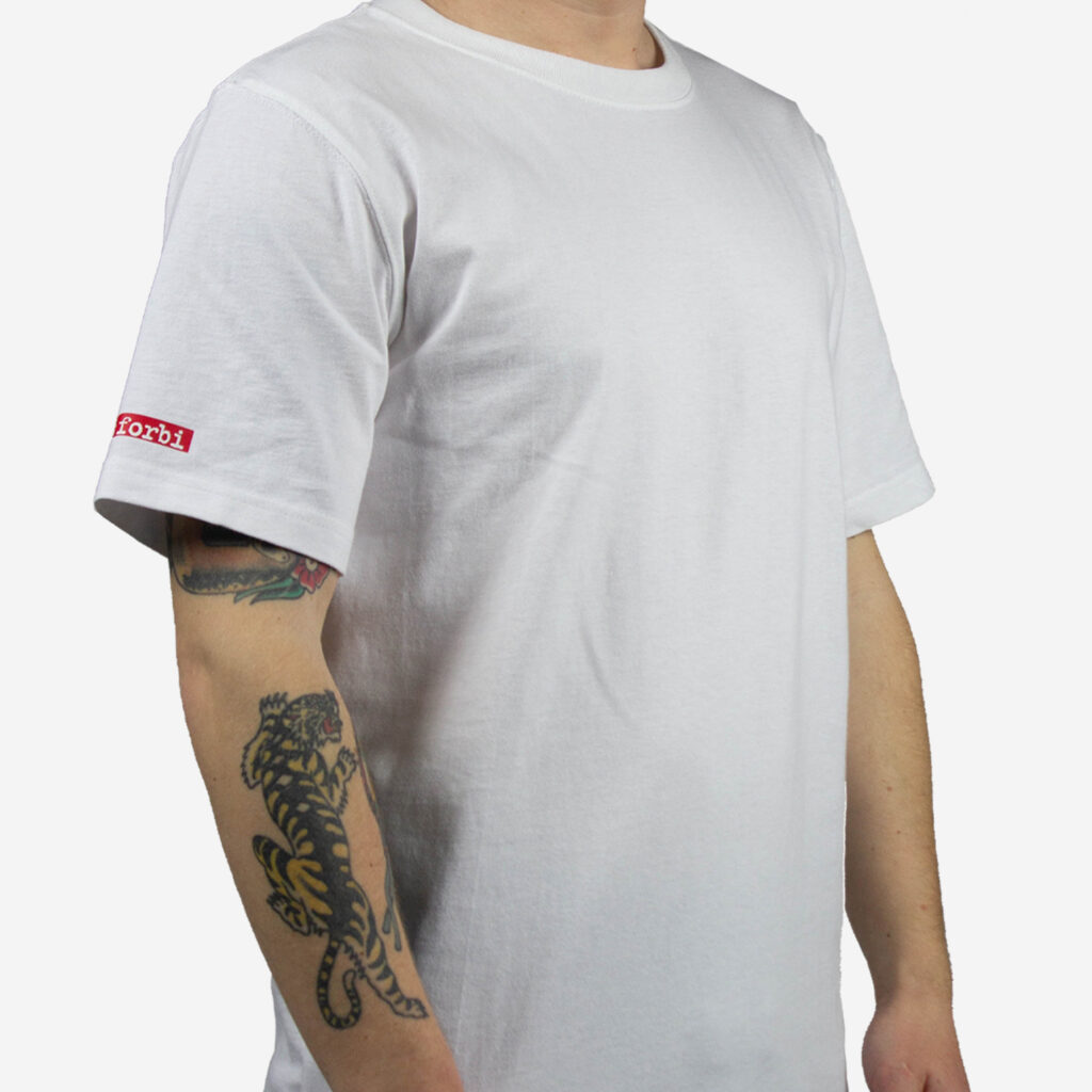 Husforbi t-shirt med ærmetryk - Hvid - Unisex