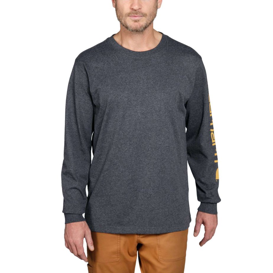 CARHARTT LANGÆRMET T-SHIRT MED ÆRMETRYK - Billede 3