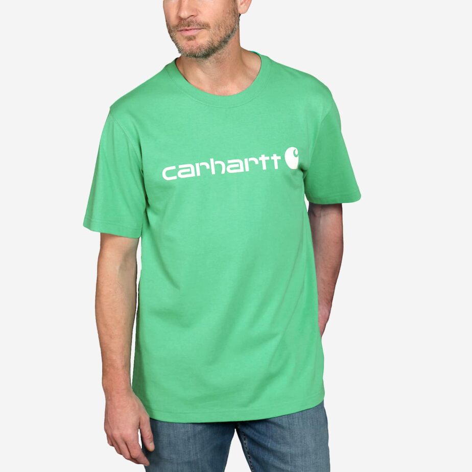 Carhartt core logo kortærmet t-shirt til herre - TERRACOTTA, XS