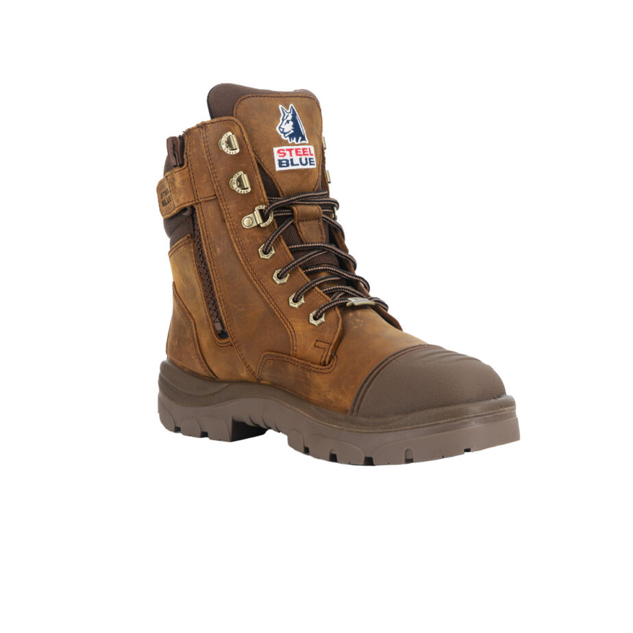 Steel Blue Southern Cross Zip Steel Toe vandtæt sikkerhedsstøvle med lynlås
