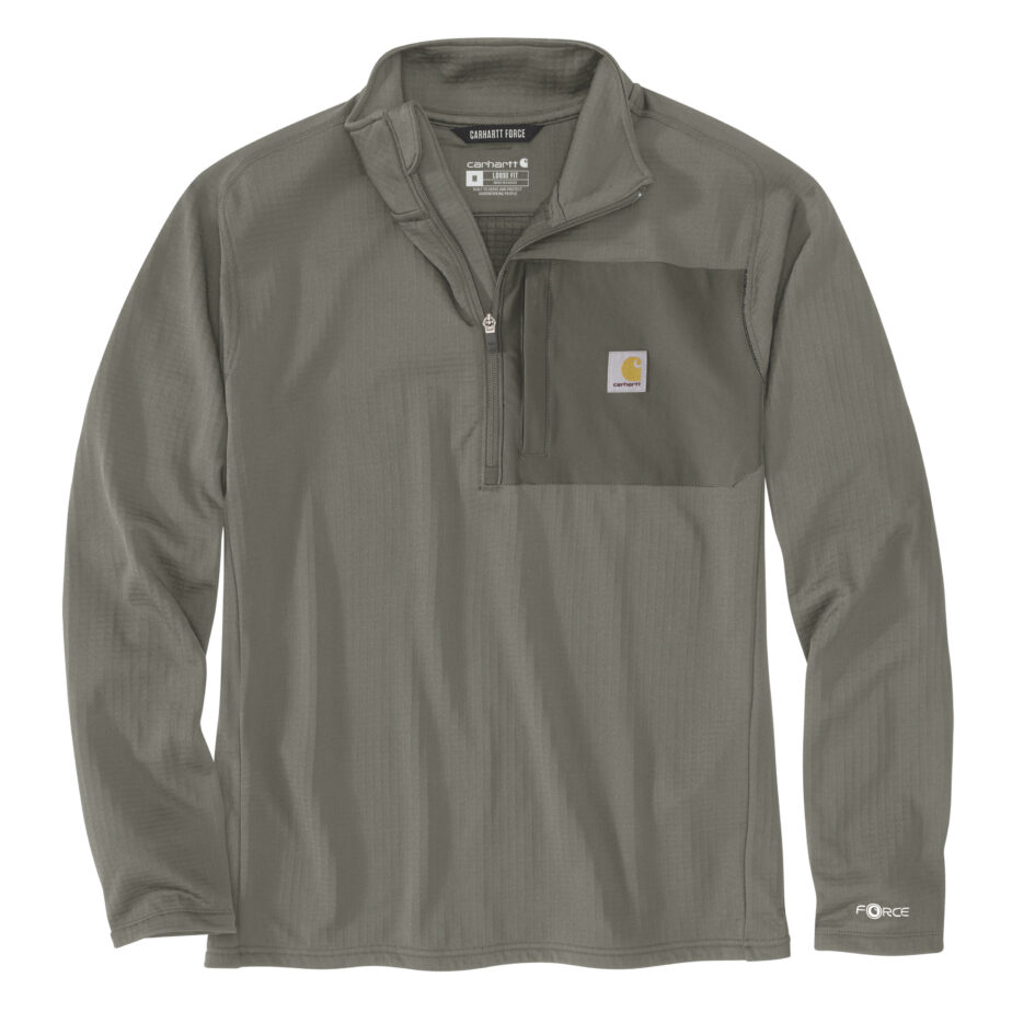 CARHARTT MOCK NECK HALF-ZIP T-SHIRT